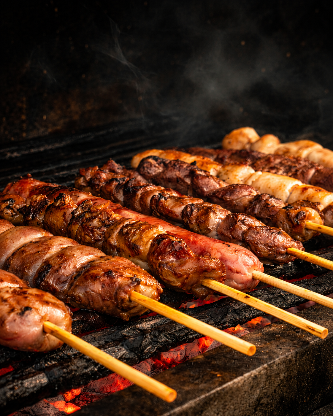 Espetinhos do Bigatto BBQ na brasa